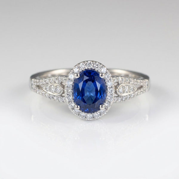 Sapphire Halo Vintage Ring