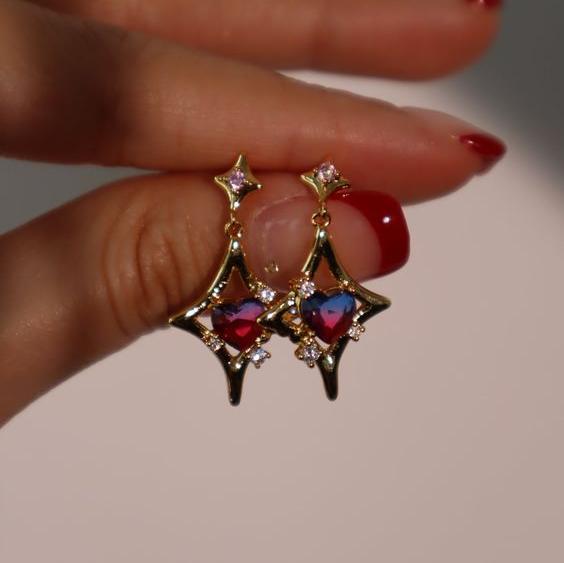 Vintage Midnight Crystal Earrings