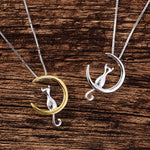 Elegant Moon & Cat Necklace