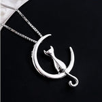 Elegant Moon & Cat Necklace