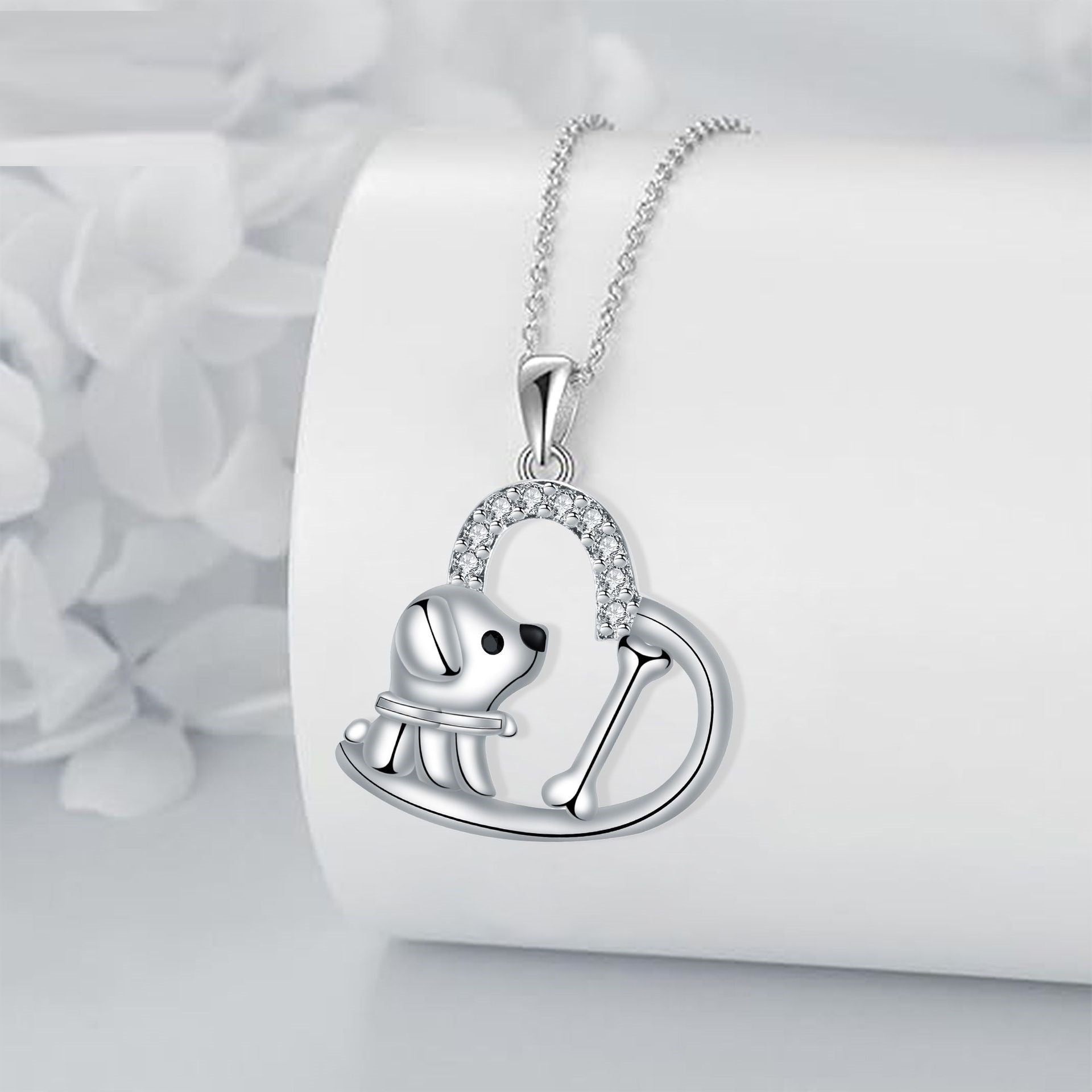 Dog Heart Pendant Necklace