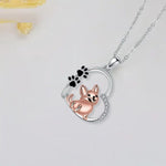 Heart-Shaped Dog Pendant Necklace