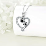 Heart-Shaped Paw Pendant Necklace