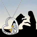 925 Sterling Silver Heart & Dog Necklace with Zirconia