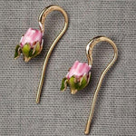 Vintage Drop Pink Gold Earrings