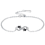 Oneindig Symbol Pendant Huisdier Paw Bracelet with Zirconia
