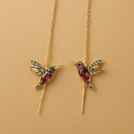 Hummingbird Enamel and Zirconia Earrings