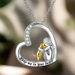 925 Sterling Silver Heart & Dog Necklace with Zirconia