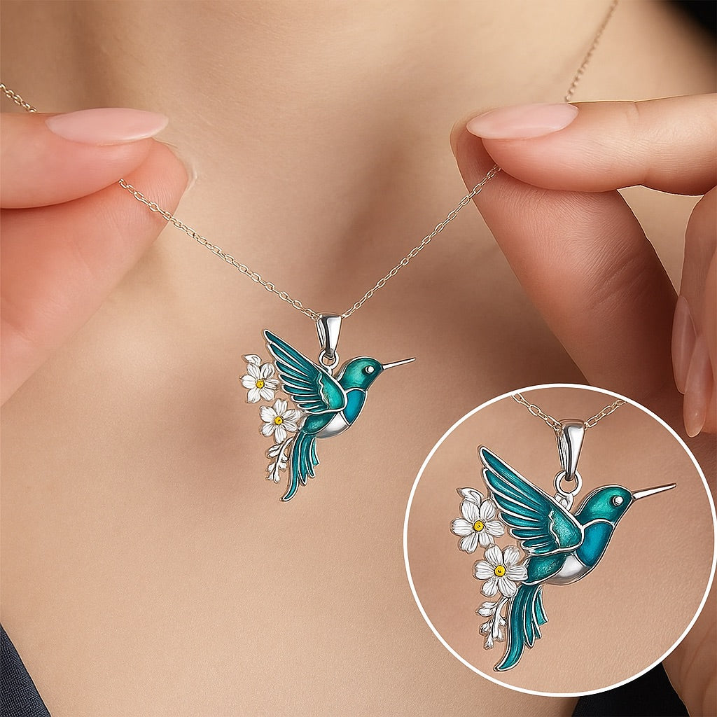 Beautiful Hummingbird Halsketting with Matching Earrings