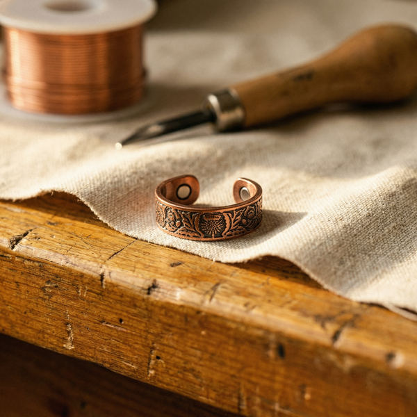 Obsidian | Copper Ring