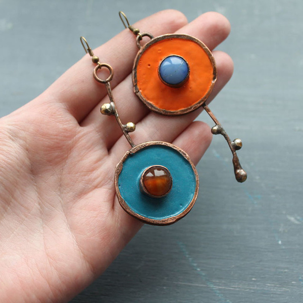 Boho Hand-Painted Earrings