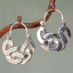 Vintage Asymmetrical Earrings in Silver