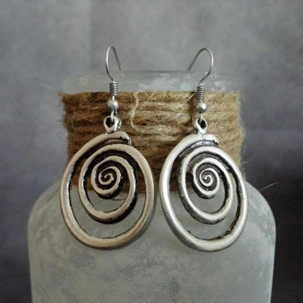 Vintage Round Spiral Earrings
