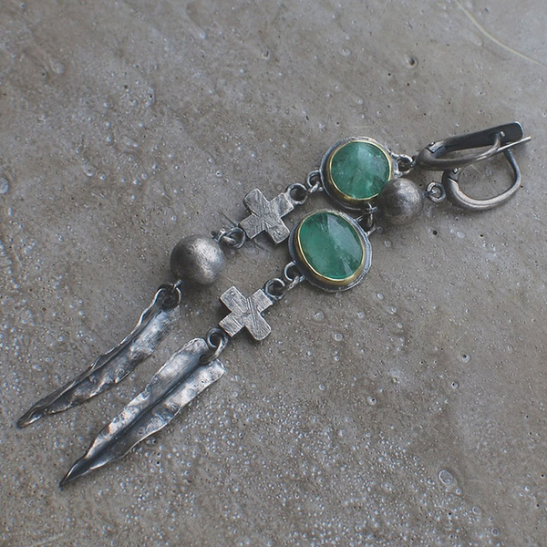 Vintage Drop Silver Earrings