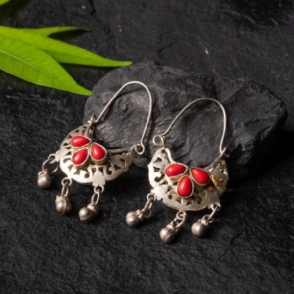 Vintage Red Steentjes Earrings