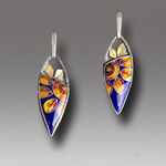 Vintage Sunflower Acrylaat Silver Earrings