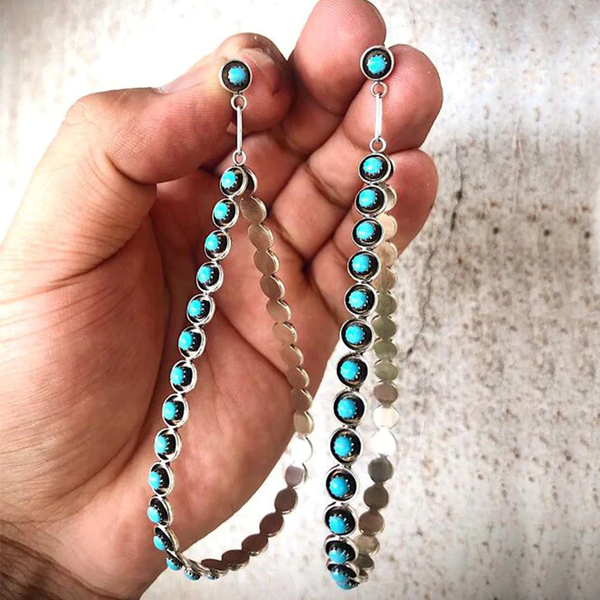 Vintage Turquoise Stones Earrings