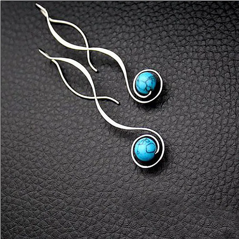 Vintage Drop Turquoise Stone Earrings