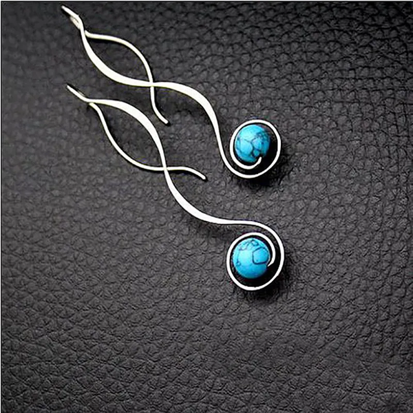 Vintage Drop Turquoise Stone Earrings