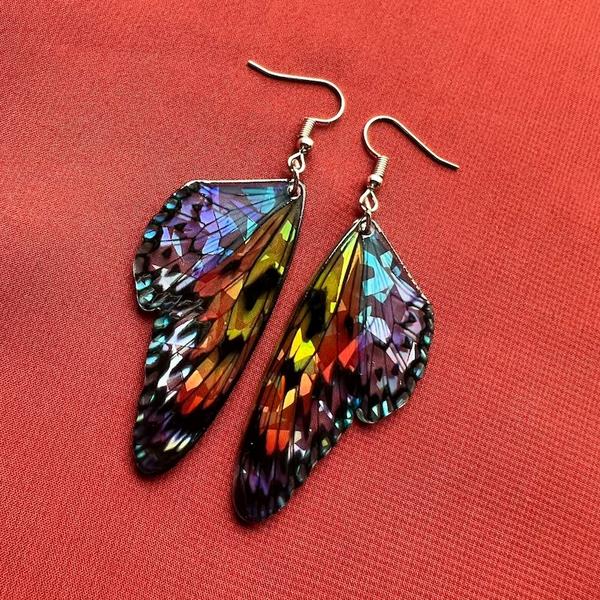 Vintage Butterfly Kleurige Vleugels Earrings