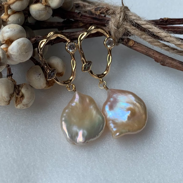 Vintage Parelen Gold Earrings