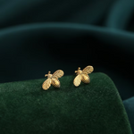 Vintage Gold Bee Earrings