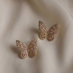 Vintage Crystal Butterfly Earrings