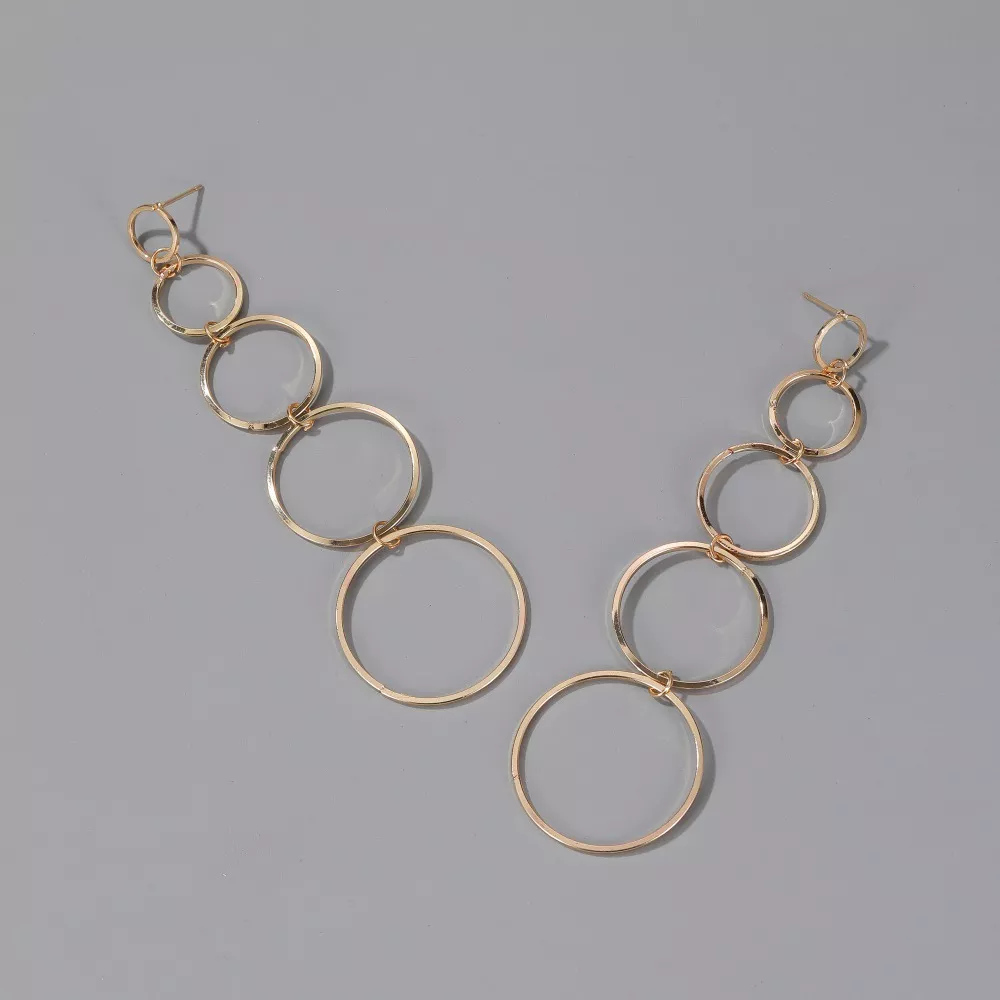 Vintage Drop Hoop Earrings