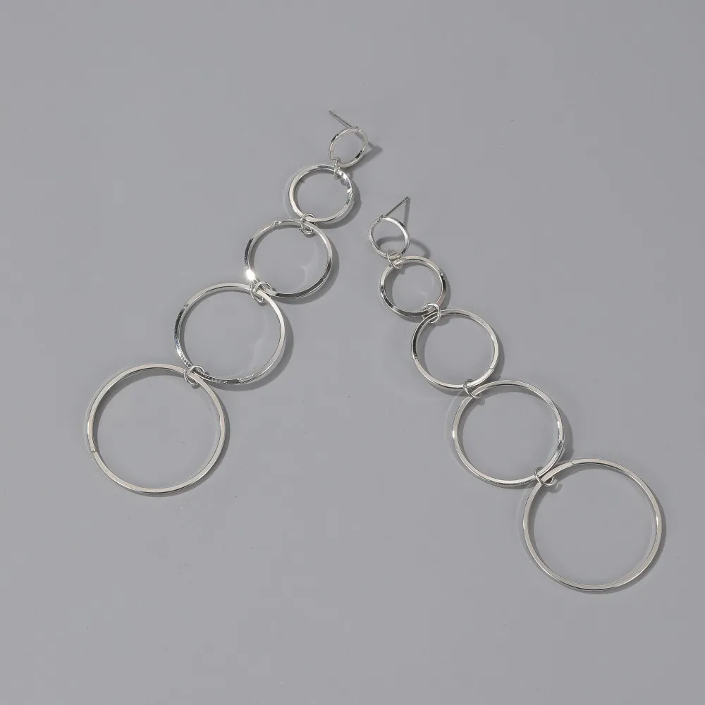 Vintage Drop Hoop Earrings