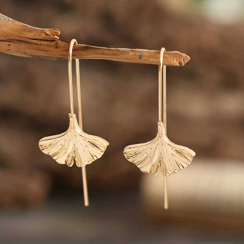 Vintage Gold Petal Drop Earrings