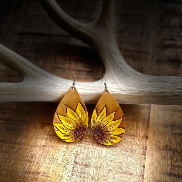 Vintage Realistische Sunflower Earrings