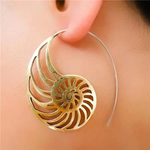 Vintage Gold Spiral Shell Earrings