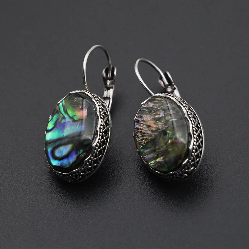 Vintage Round Chromatic Stone Earrings