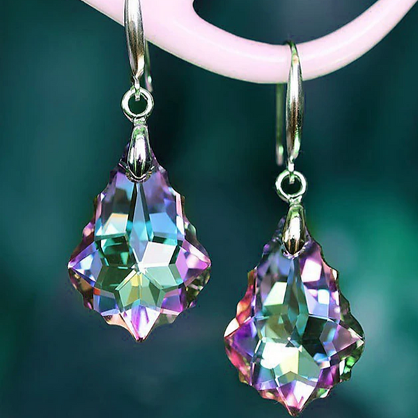 Vintage Colourful Drop Crystal Earrings