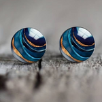 Vintage Blue Round Earring