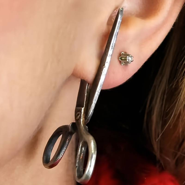 Vintage Overdreven Schaar Earrings