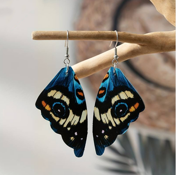 Vintage Exotische Vlindervleugels Earrings