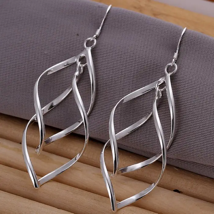 Vintage Openwork Drop Silver Earrings