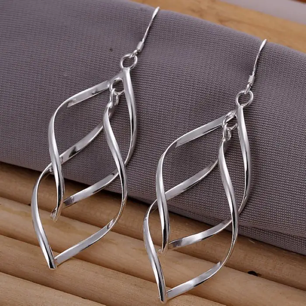 Vintage Openwork Drop Silver Earrings