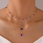 Vintage Gold & Blue Necklace