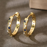 Vintage Gold Crystal Hoop Earrings