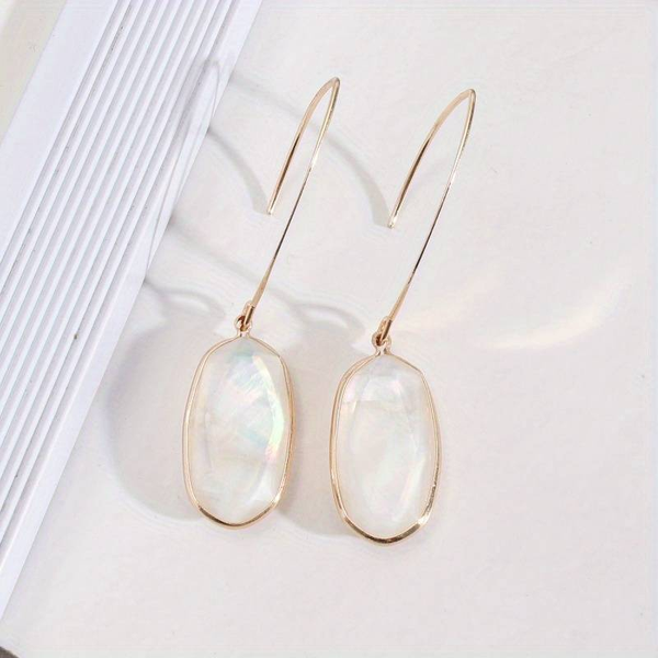 Vintage White Stone Drop Earrings