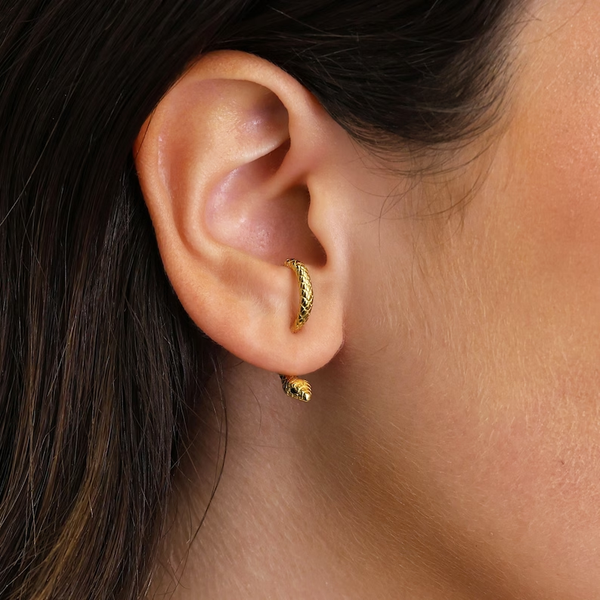 Vintage Gold Snake Earrings