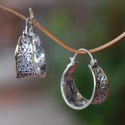 Vintage Gold & Silver Openwork Earrings