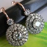 Vintage Crystal Zirconia Round Earrings