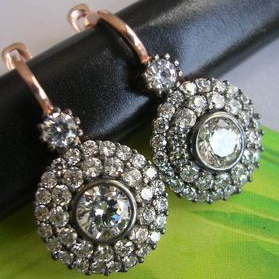 Vintage Crystal Zirconia Round Earrings