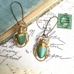Vintage Gold Scarab Earrings