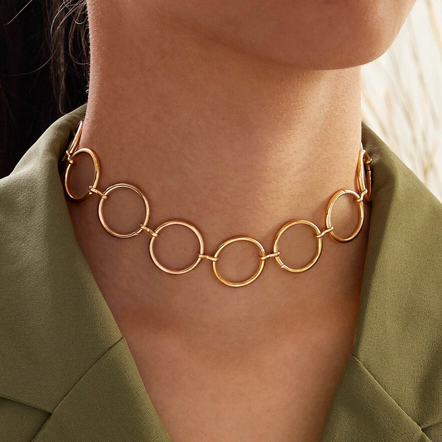 Vintage Circle Gold Necklace