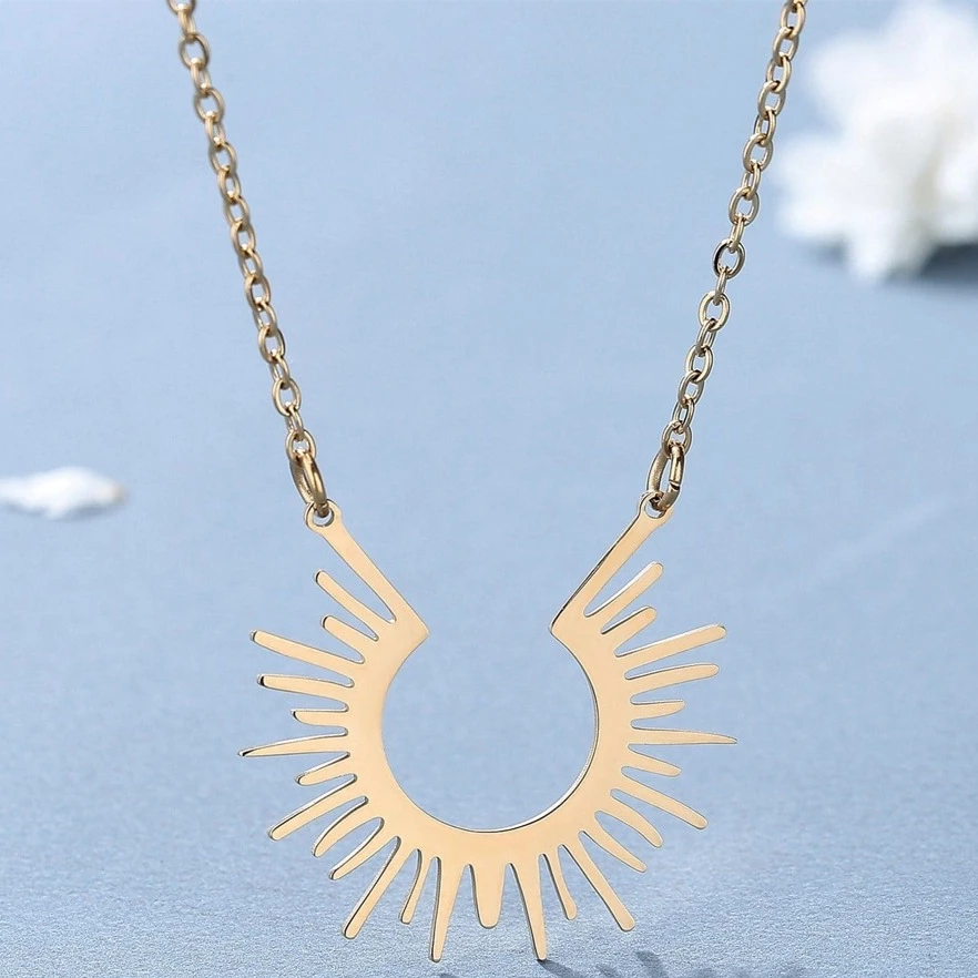 Vintage Sun Gold Necklace