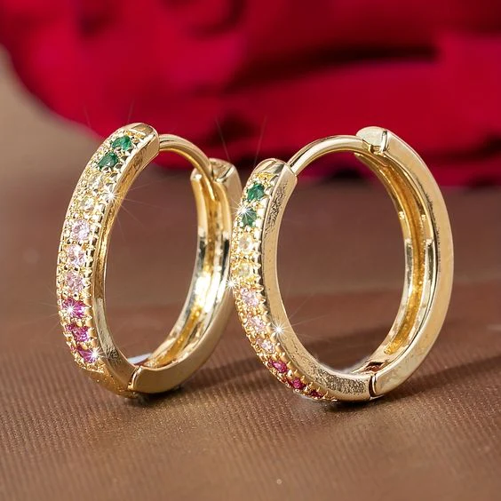 Vintage Colourful Zirconia Earrings